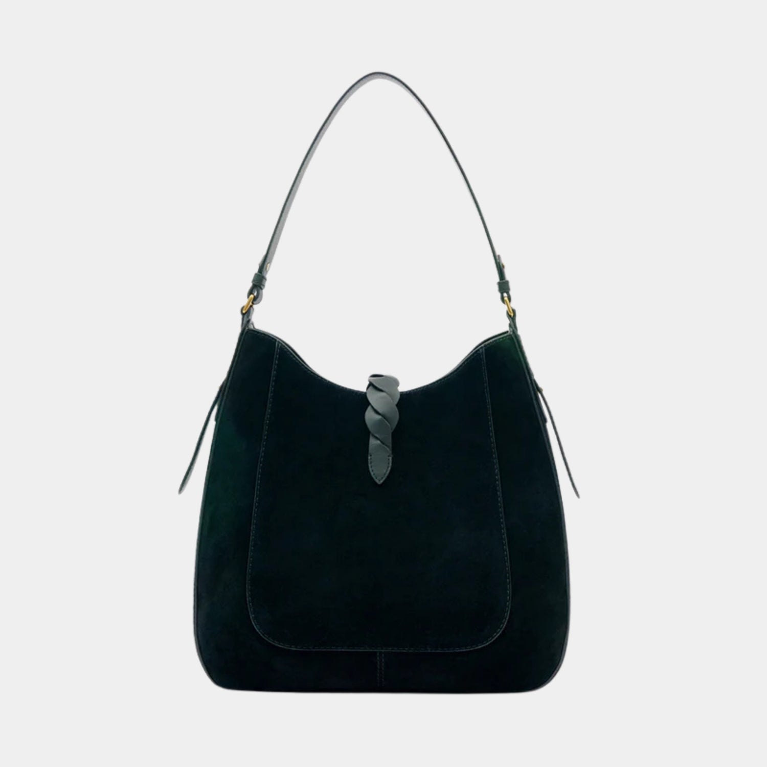 Isabel Marant Altay Hobo Suede Calfskin Leather Bag, Black, Back