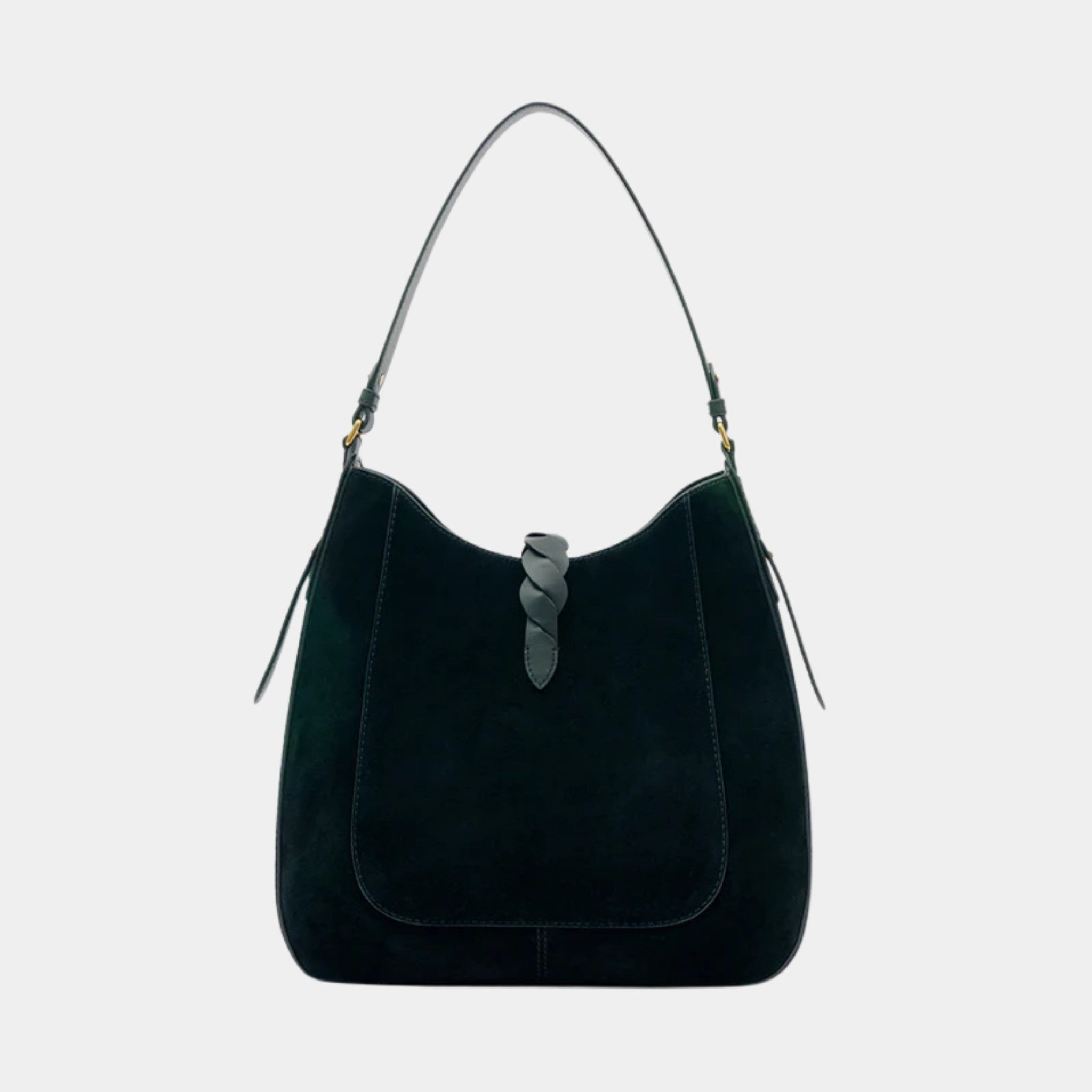 Isabel Marant Altay Hobo Suede Calfskin Leather Bag, Black, Back