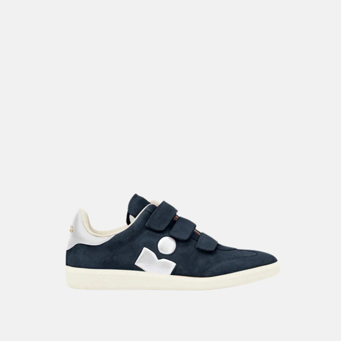 Isabel Marant Beth Sneakers In Suede Calfskin With Velcro Straps, Fadded Black, Side