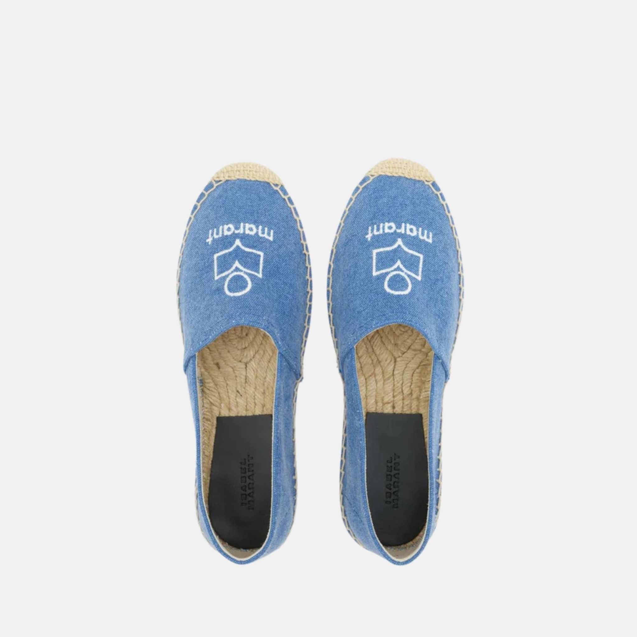 Isabel Marant Canae Canvas Espadrilles, Blue, Top