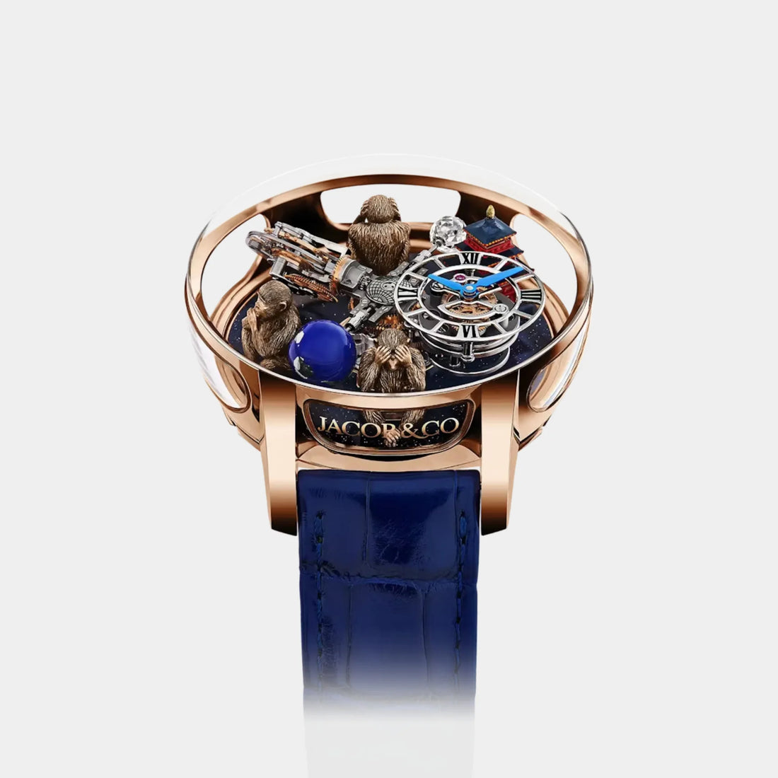 Jacob &amp; Co. Astronomia Art Three Wise Monkeys Temple Rose Gold