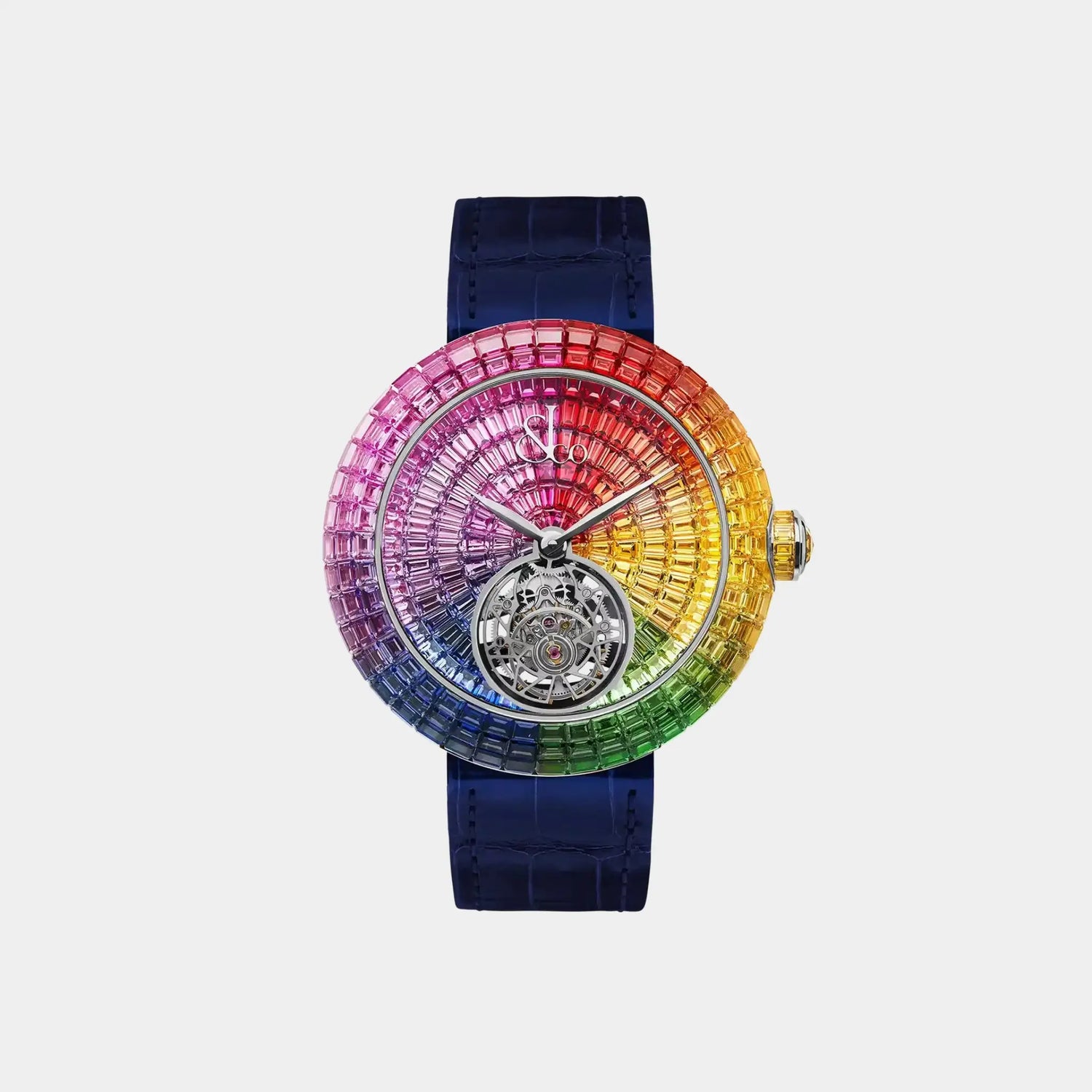 Jacob &amp; Co. Brilliant Flying Tourbillon Rainbow White Gold, Front