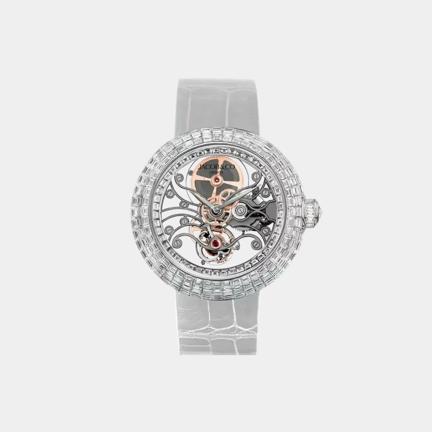Jacob &amp; Co. Brilliant Skeleton Baguette White Gold White Diamonds