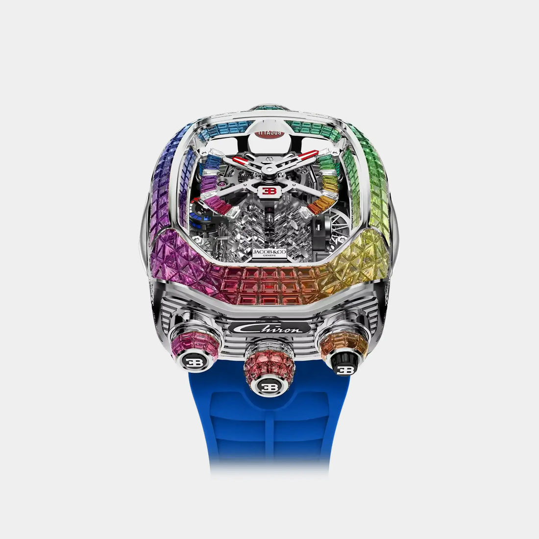Jacob & Co Bugatti Chiron Tourbillon Baguette Rainbow BU800.30.AD.UC.A