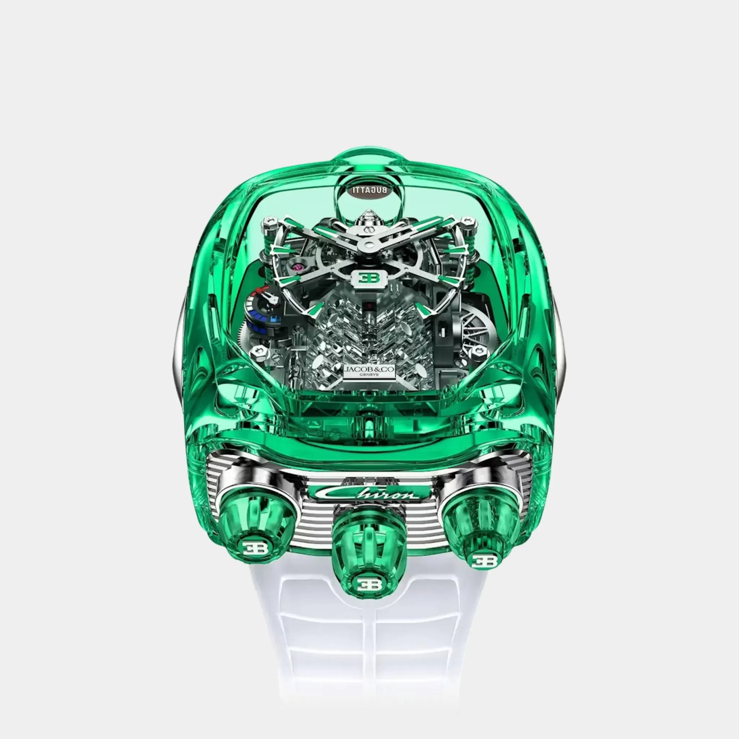 Jacob &amp; Co Bugatti Chiron Tourbillon Green Sapphire Crystal