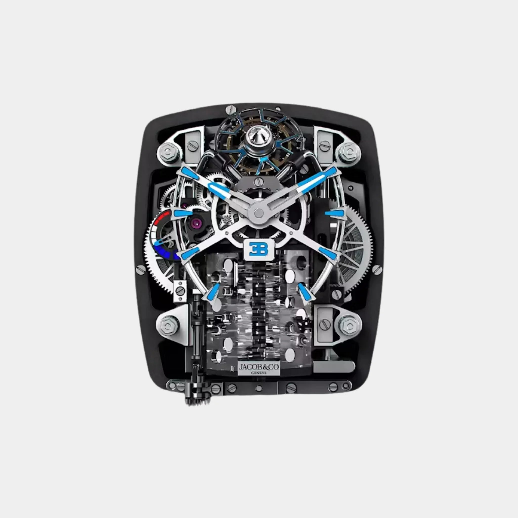 Jacob &amp; Co. Bugatti Chiron Tourbillon Sapphire Crystal Red Accents, Dial