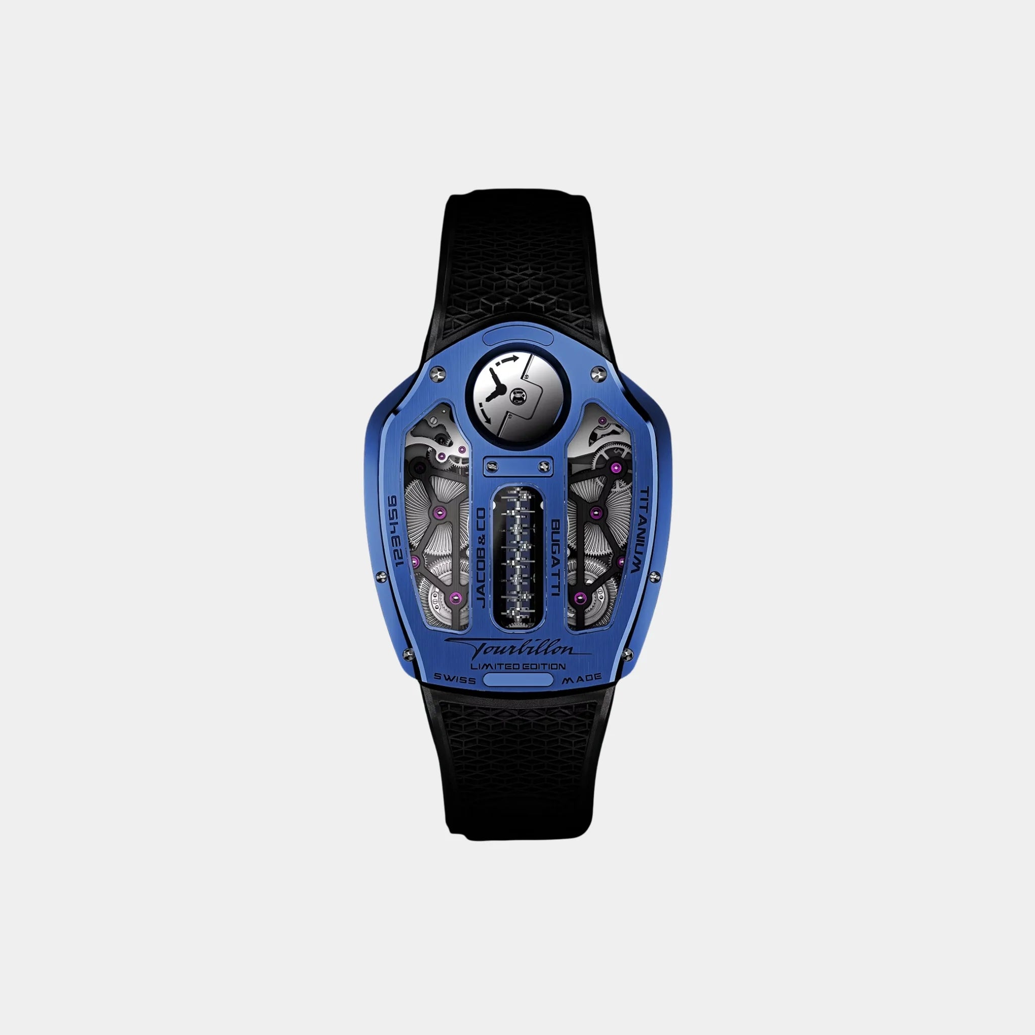 Jacob &amp; Co. Bugatti Tourbillon Blue PVD Titanium, Back