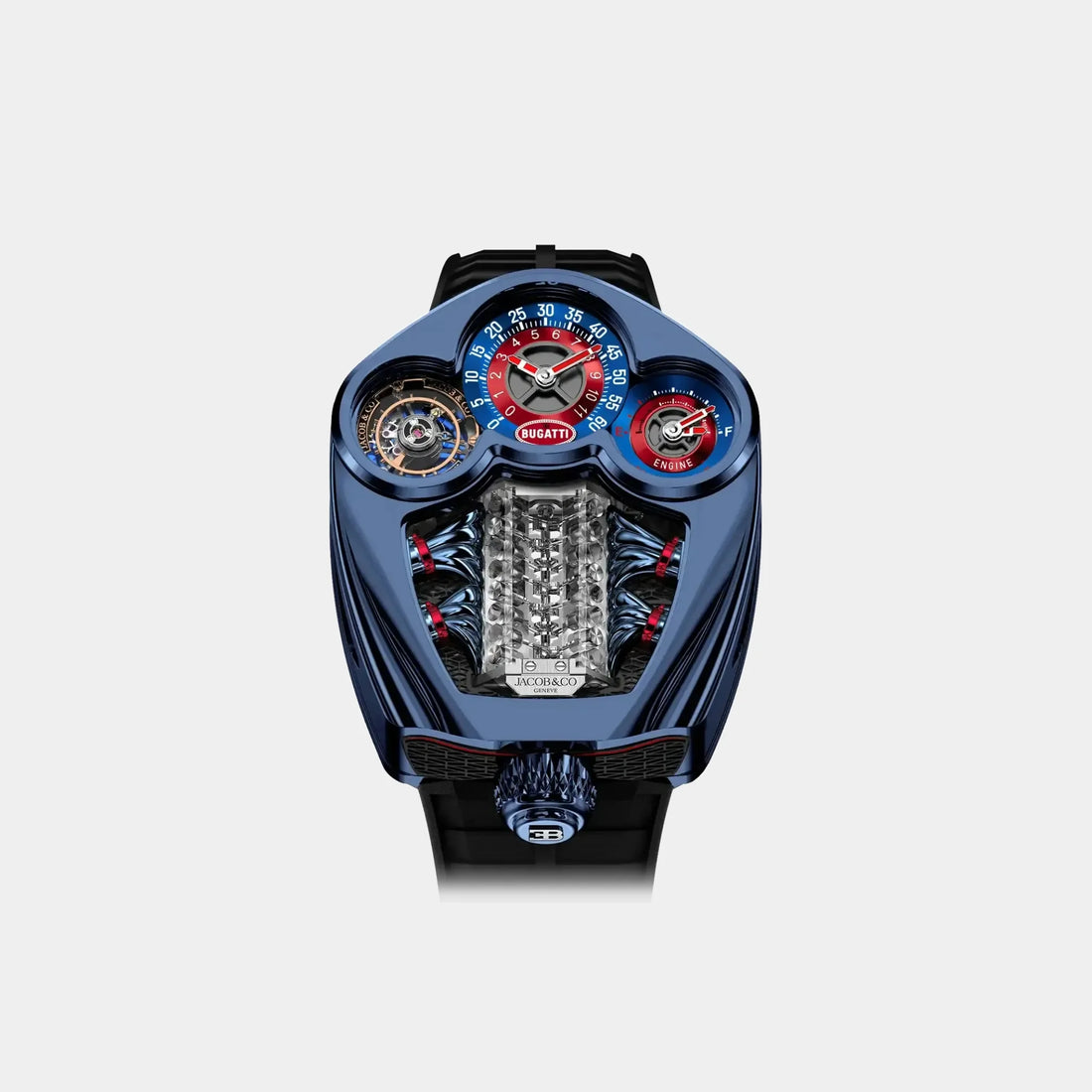 Jacob &amp; Co. Bugatti Tourbillon Blue PVD Titanium, Front