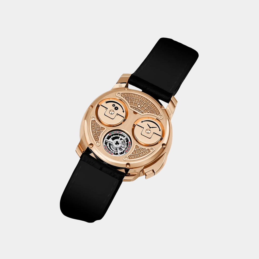 Jacob & Co Casino Tourbillon Blue Aventurine Dial CA100.40.AA.AB.A، الخلف