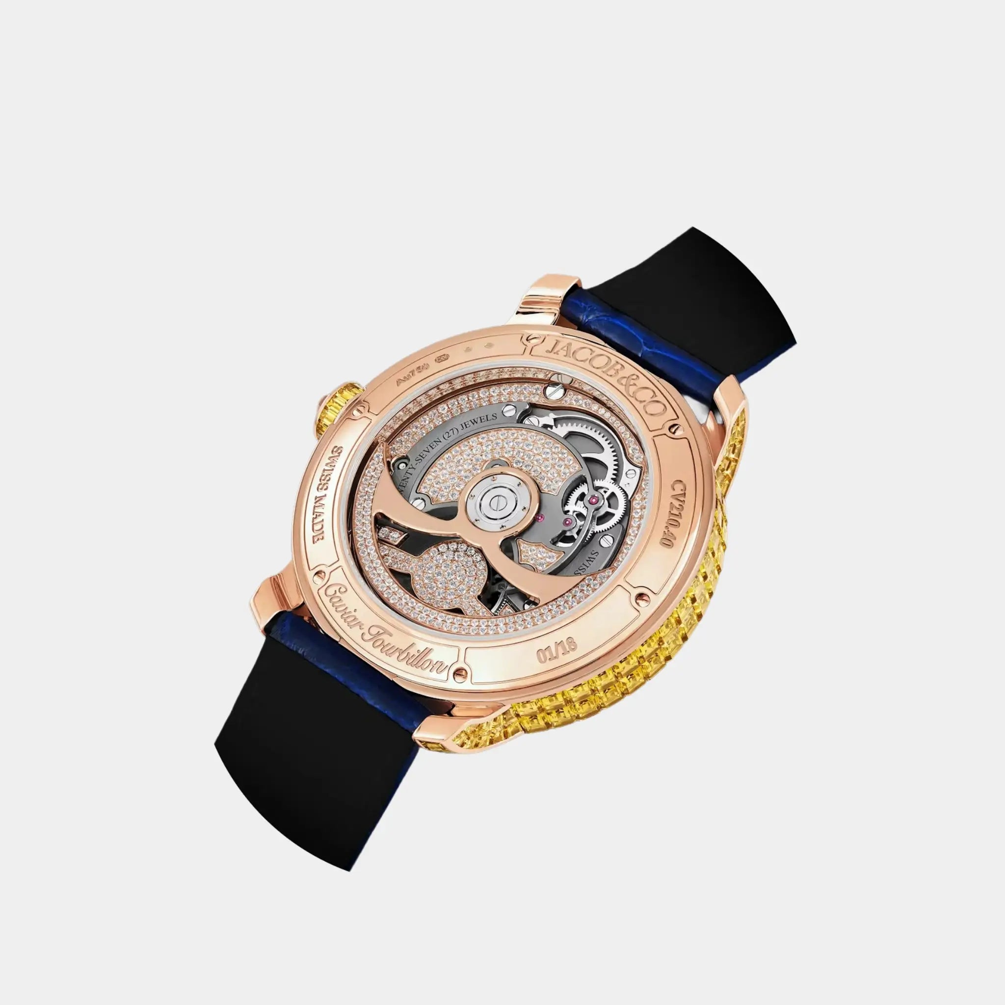 Jacob &amp; Co Caviar Tourbillon Yellow Sapphires CV310.40.AA.AB.A, Back