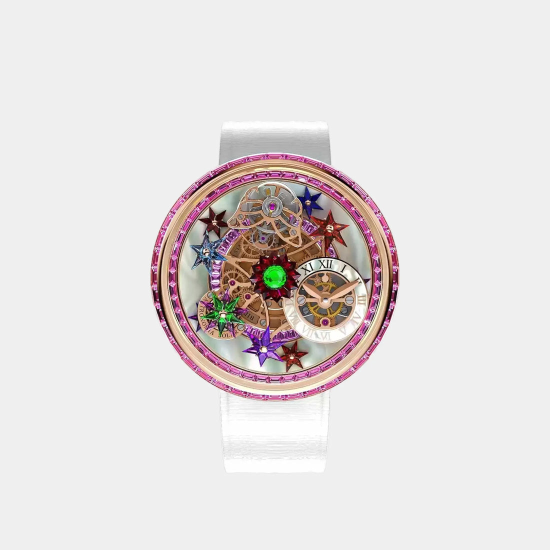 Jacob & Co. Fleurs de Jardin Rose Gold and Pink Sapphires, Front
