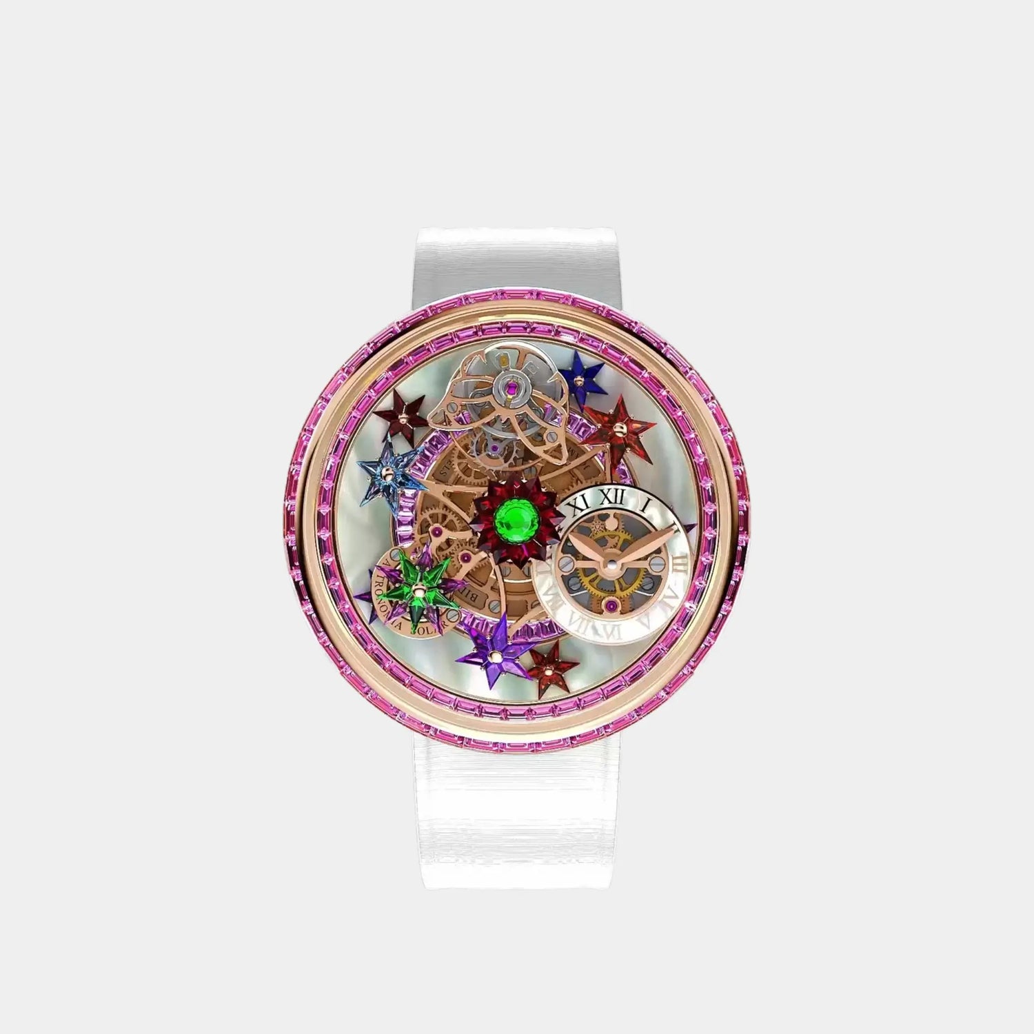 Jacob &amp; Co. Fleurs de Jardin Rose Gold and Pink Sapphires, Front