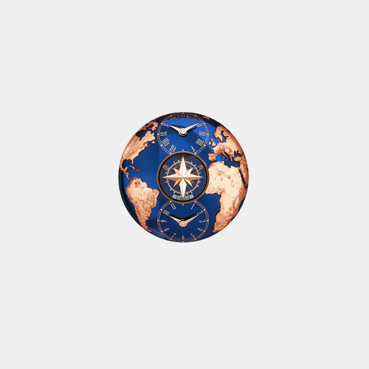 Jacob &amp; Co. The World Is Yours Dual Time Zone Tourbillon Rose Gold, Dial