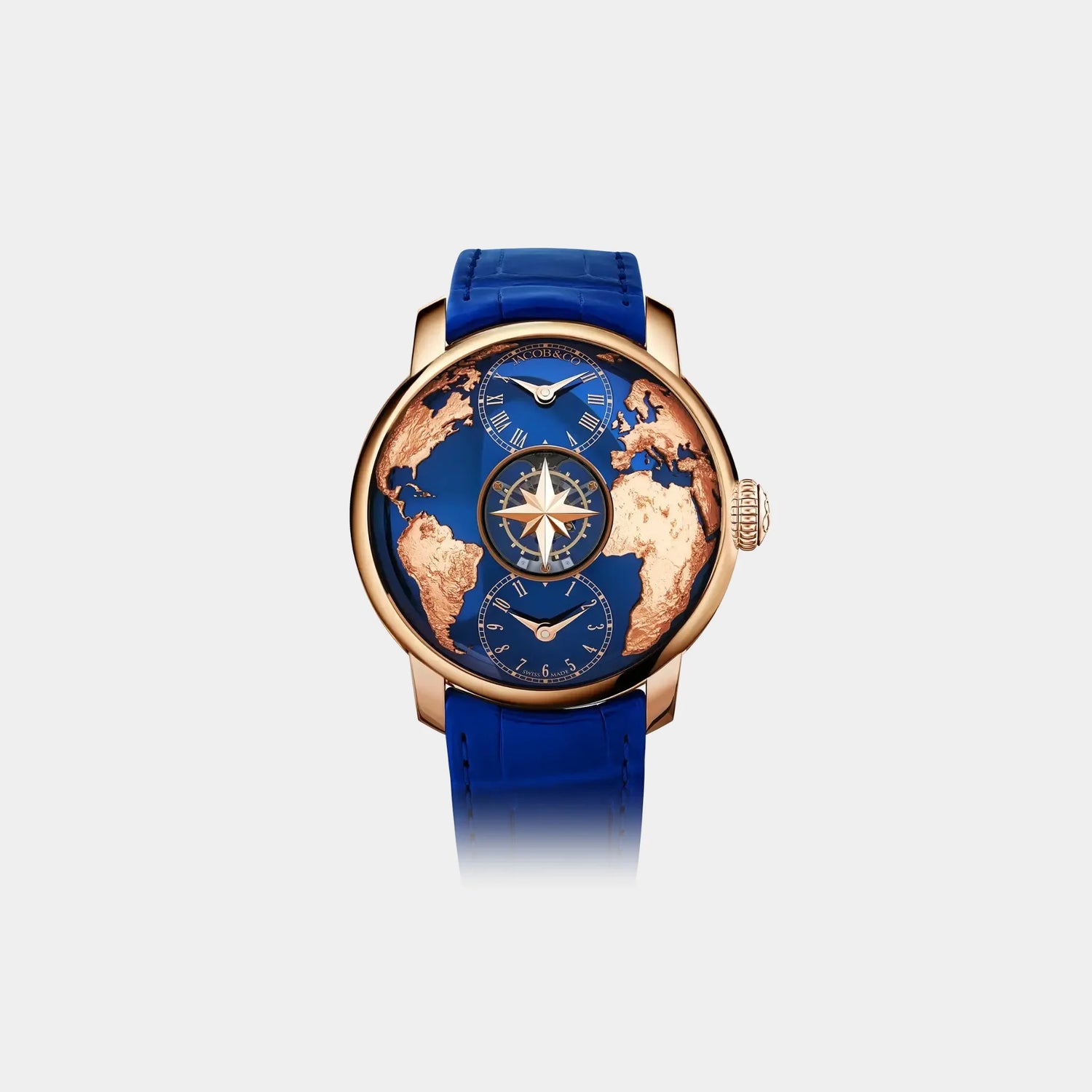 Jacob &amp; Co. The World Is Yours Dual Time Zone Tourbillon Rose Gold, Front
