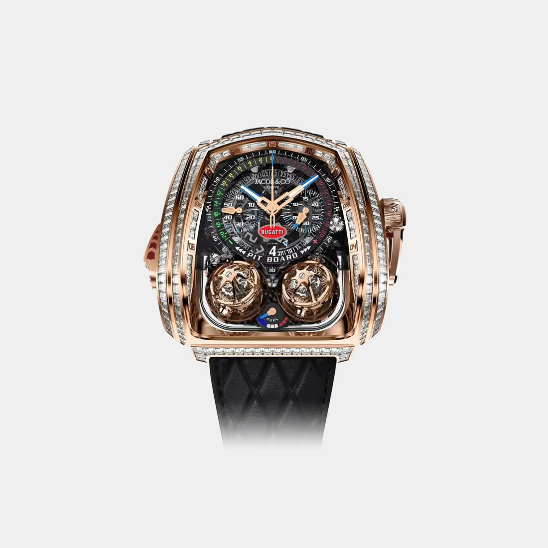 Jaco &amp; Co. Twin Turbo Furious Baguette Rose Gold TT800.40.BD.AB.A, Front