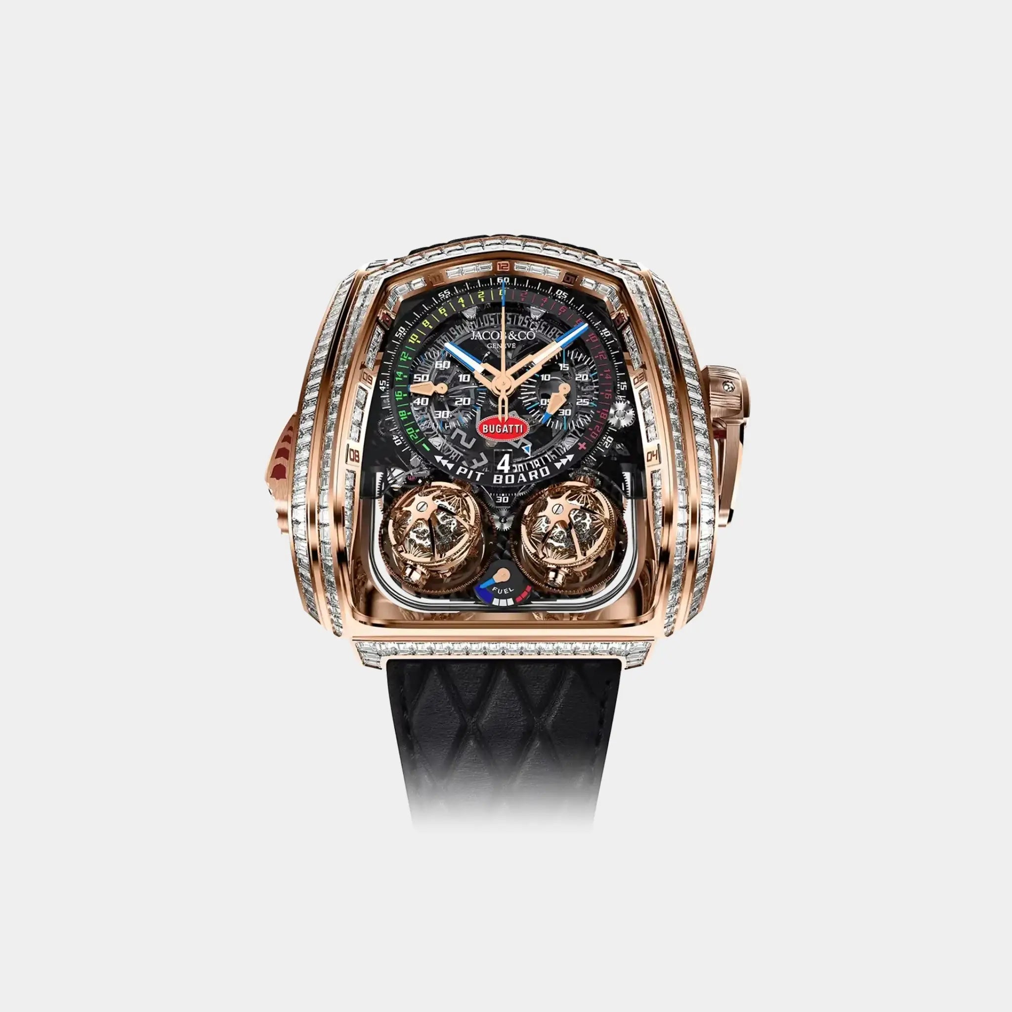 Jaco &amp; Co. Twin Turbo Furious Baguette Rose Gold TT800.40.BD.AB.A, Front