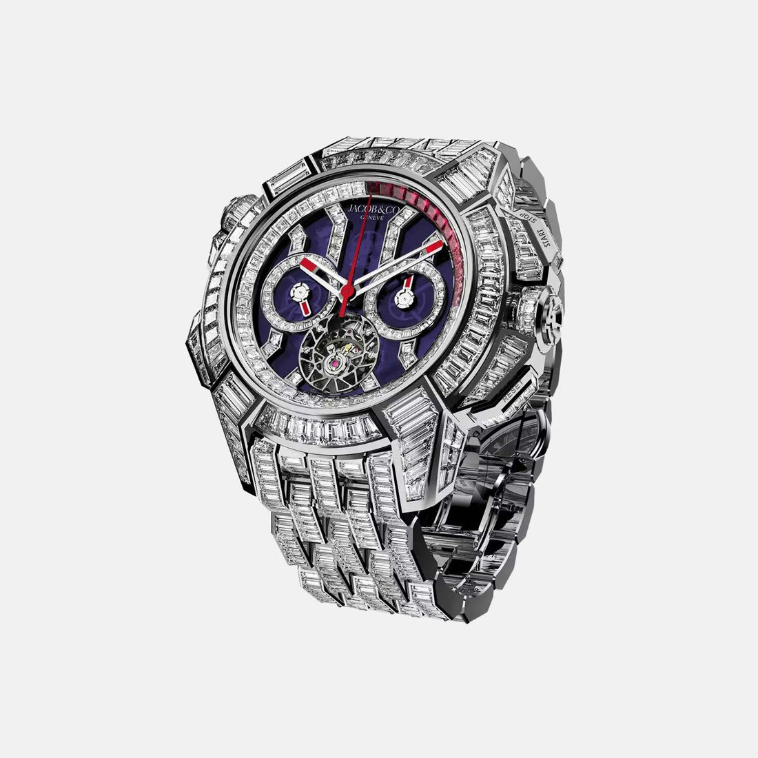 Jacob &amp; Co Epic X Chrono Tourbillon Baguette Blue Crystal Bracelet