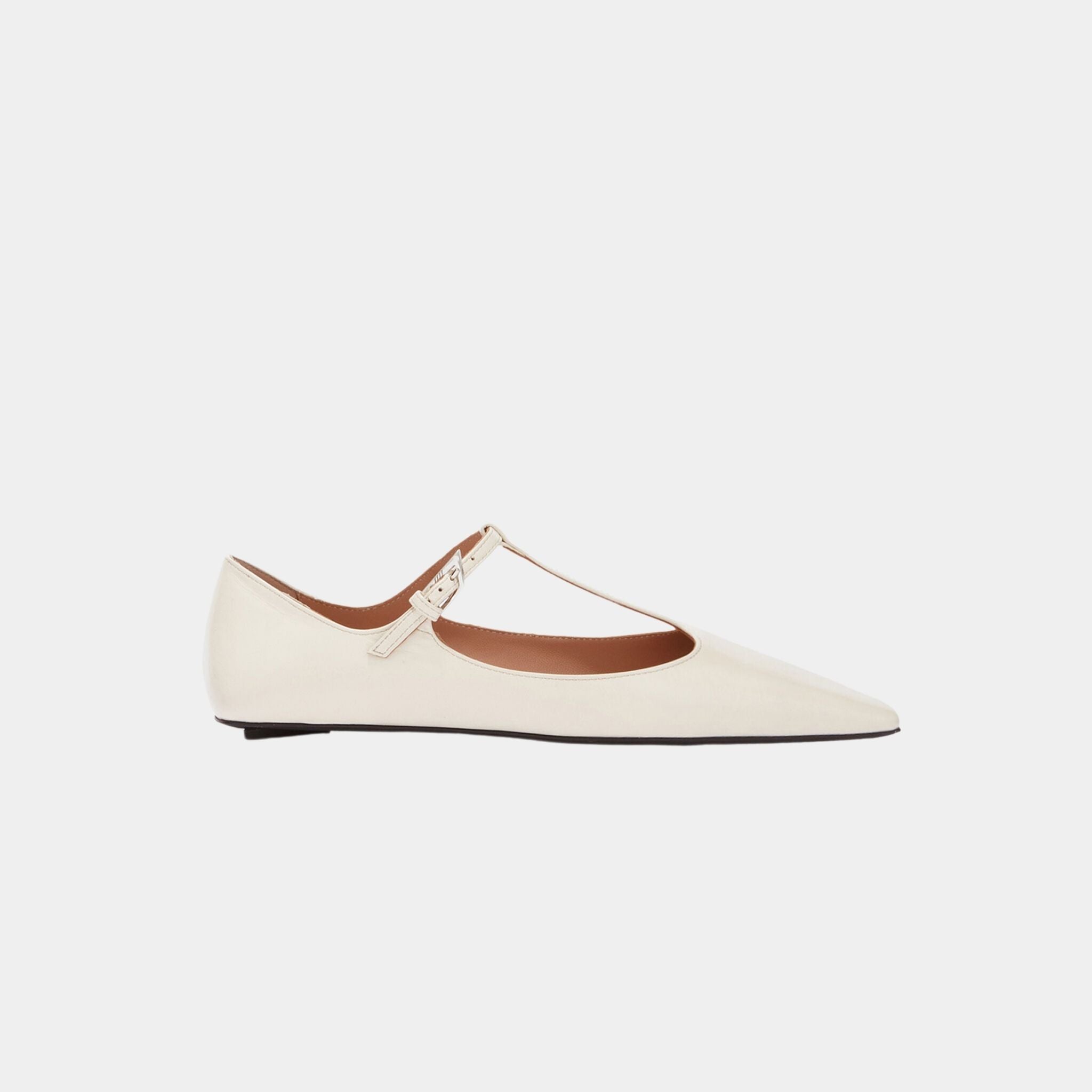 The Attico Juno Ivory Goat Leather Ballerina, Side