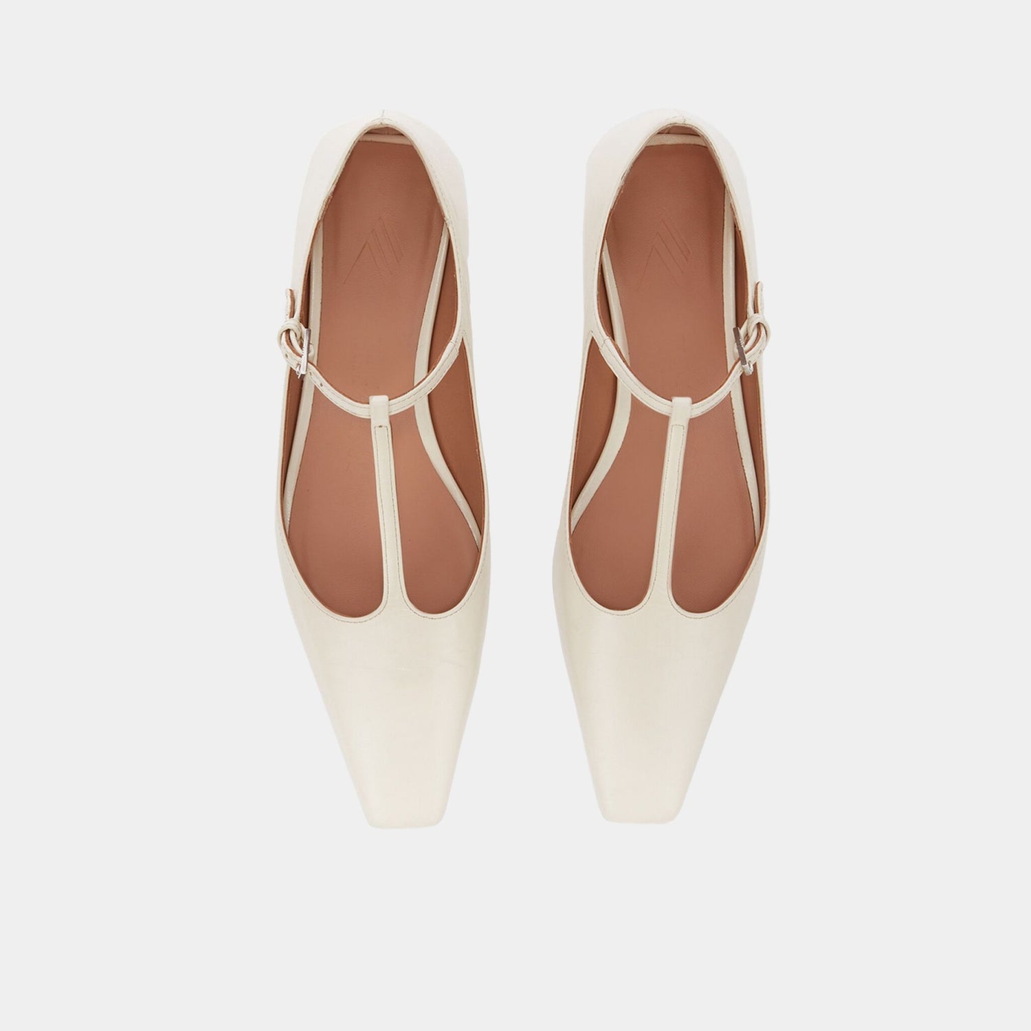 The Attico Juno Ivory Goat Leather Ballerina, Top