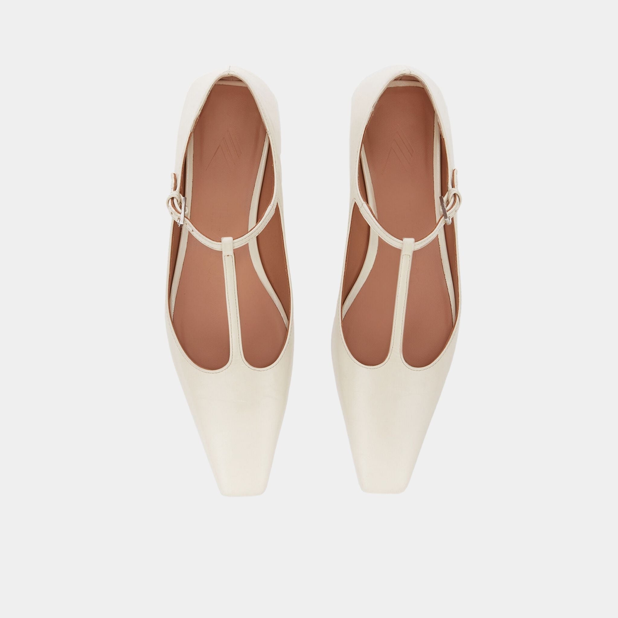 The Attico Juno Ivory Goat Leather Ballerina, Top