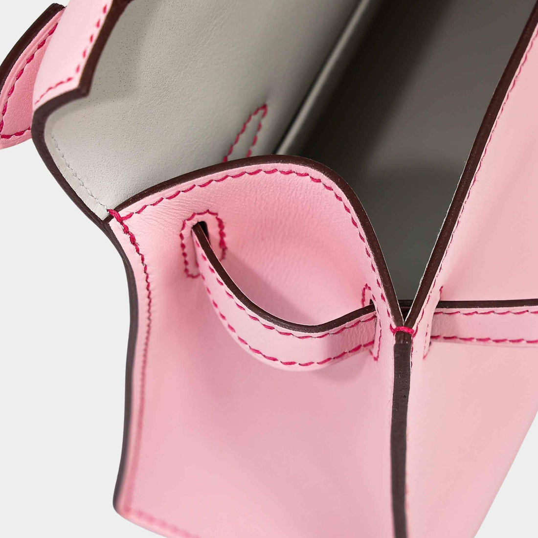 Hermes Kelly Pochette HSS Swift روز ساكورا/رمادي لؤلؤي/توت العليق PBHW، علوي