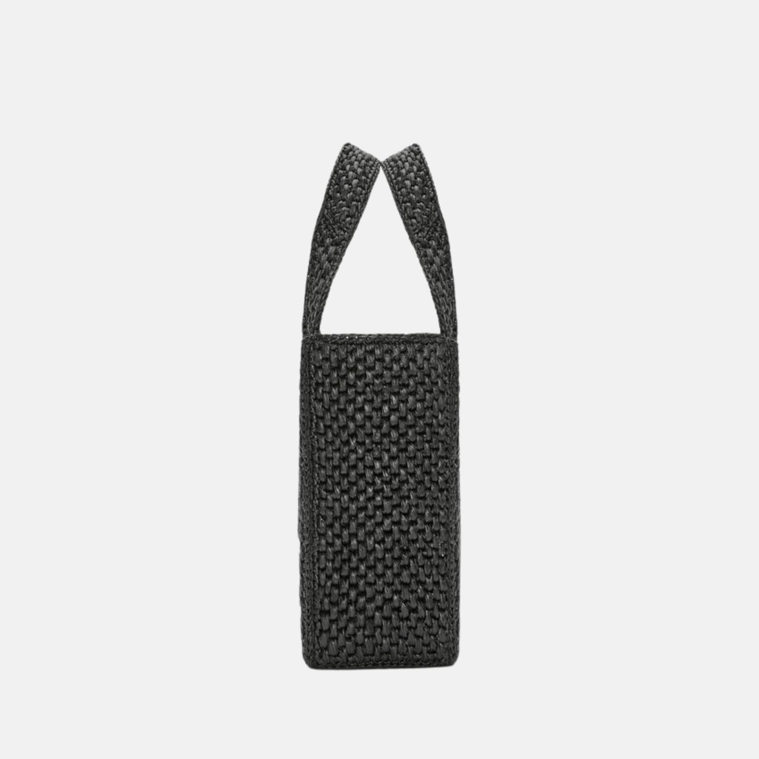 Loewe Medium Font Tote in Raffia, Black, Side
