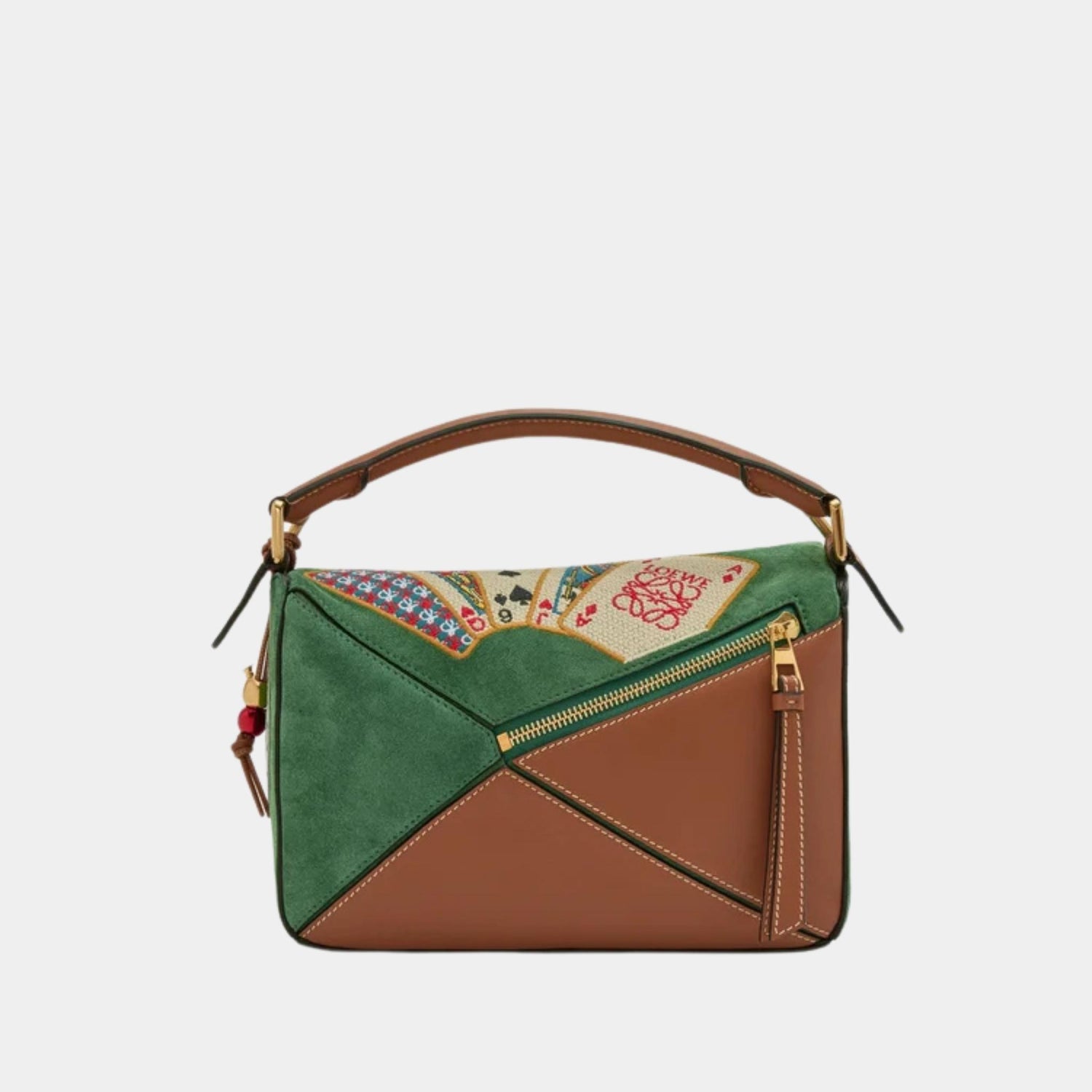Loewe Puzzle 10 SS18 Runway Re-edition Bag in Calfskin Suede, Back