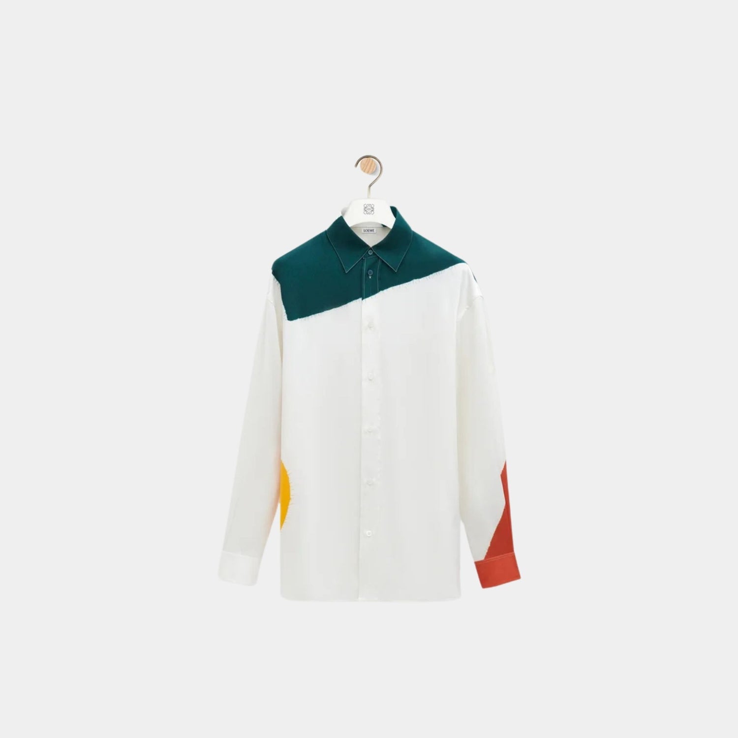 Loewe Shirt in Silk with Shibori Inspired Shapes Print, Front