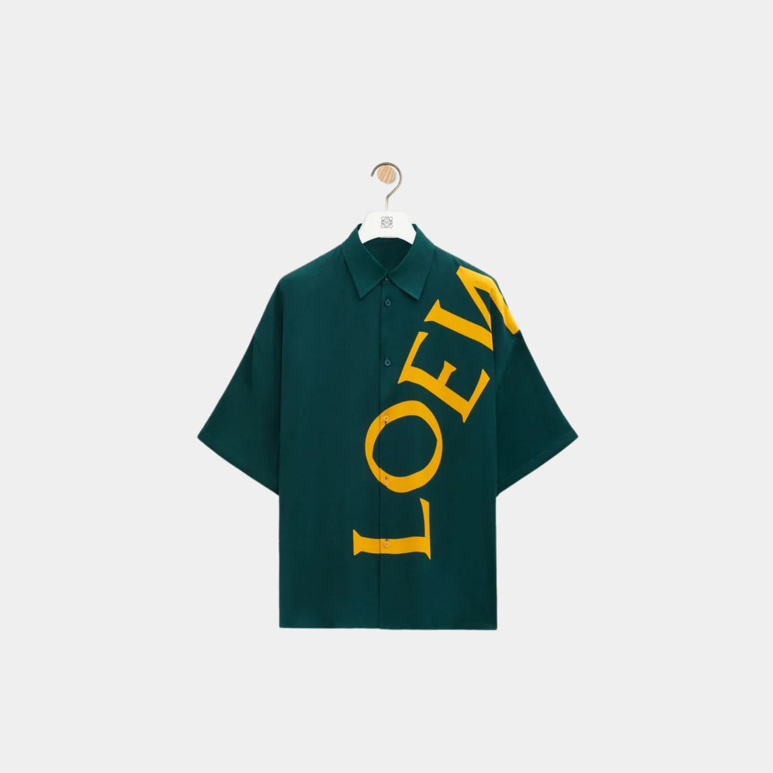 Loewe Short Sleeve Shirt in Silk LOEWE Print, Front