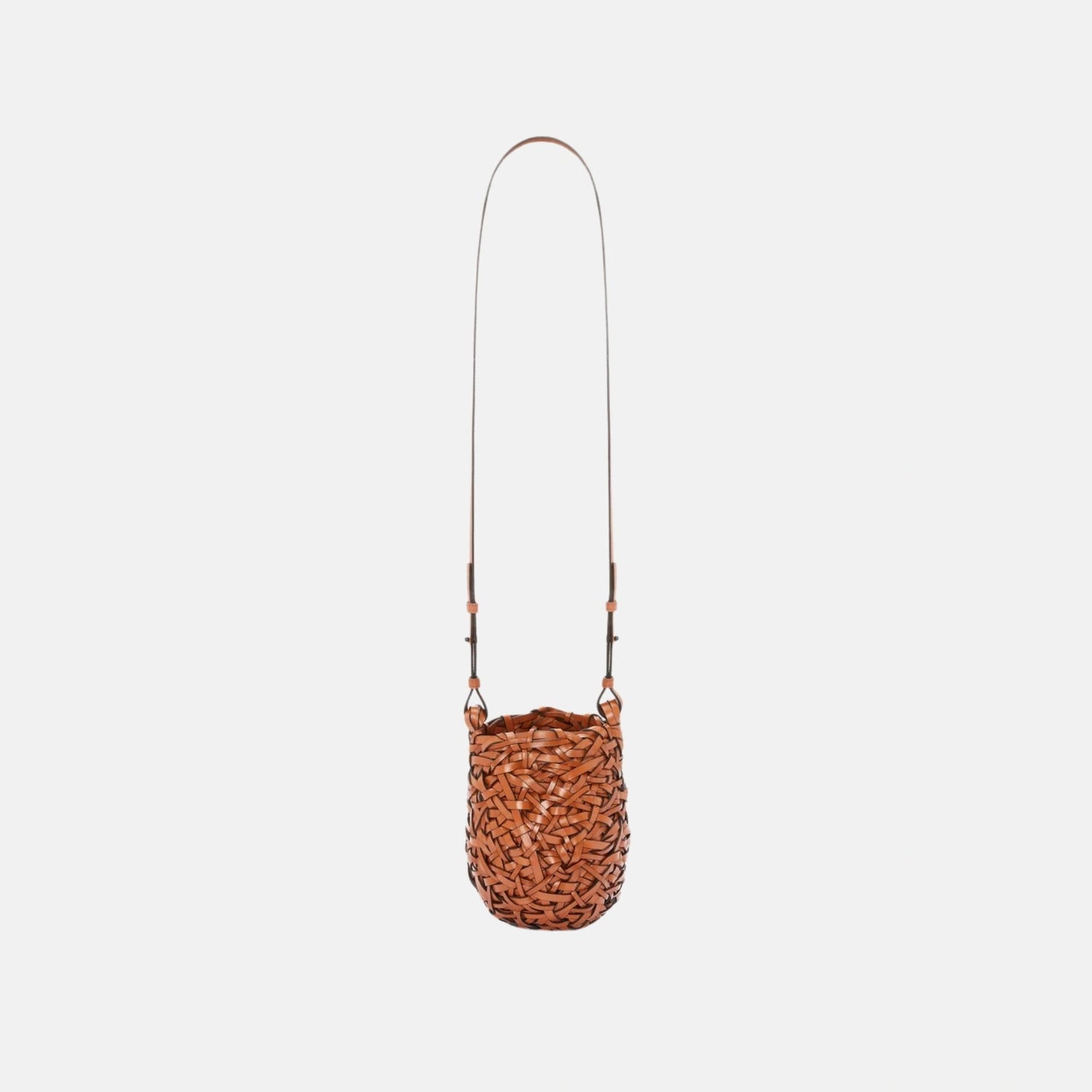 Loewe Small Nest Basket Bag in Calfskin, Tan, Full