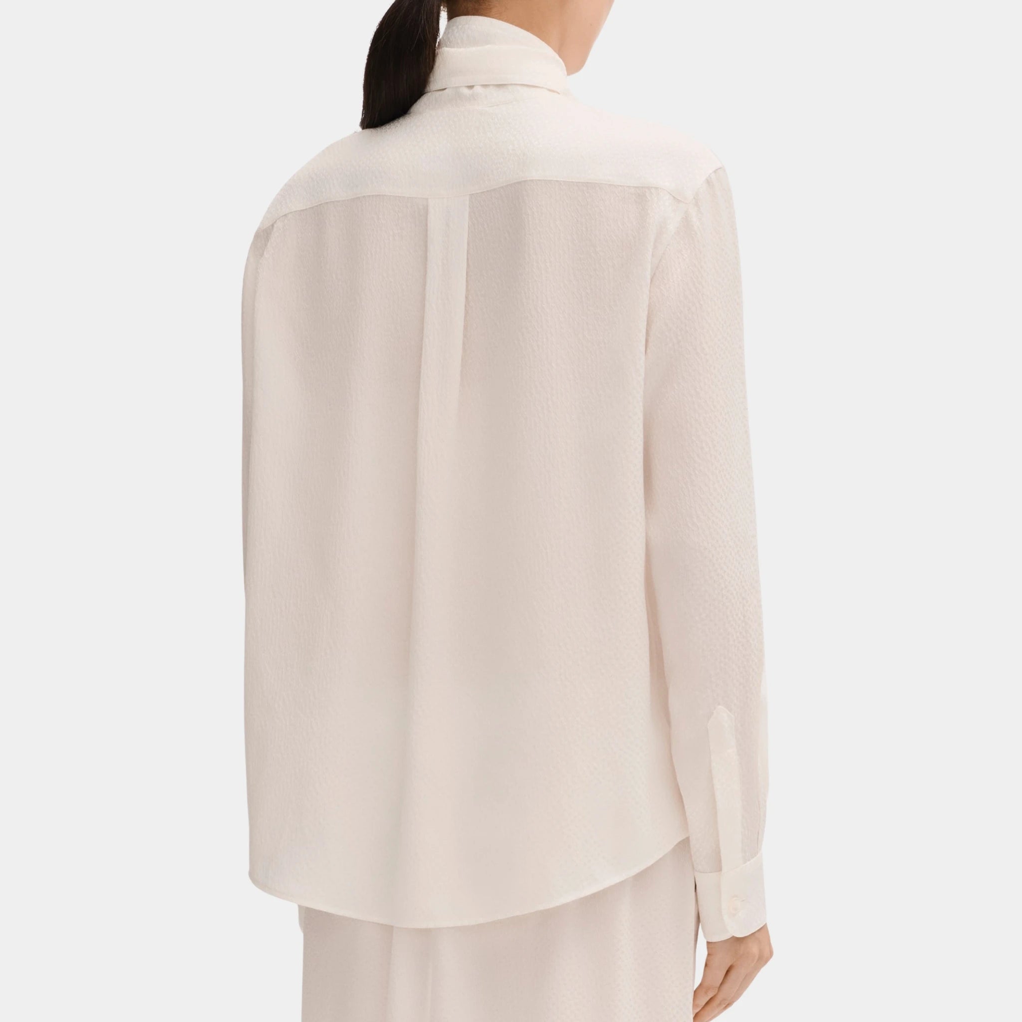 Chanel Long Sleeved Blouse in Silk Jacquard, Back