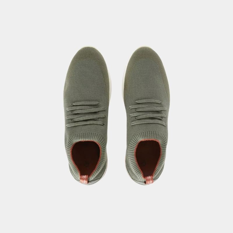 Loro Piana 360 Flexy Walk Sneaker Virgin Wool, ArmyGreen, FullView