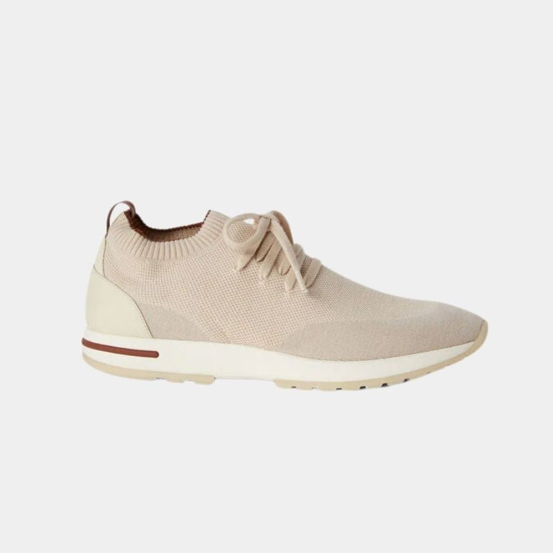 Loro Piana 360 Flexy Walk Sneaker Virgin Wool, ChaiMilk, SideView