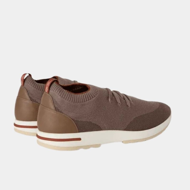 Loro Piana 360 Flexy Walk Sneaker Virgin Wool, DustyEarth, BackView