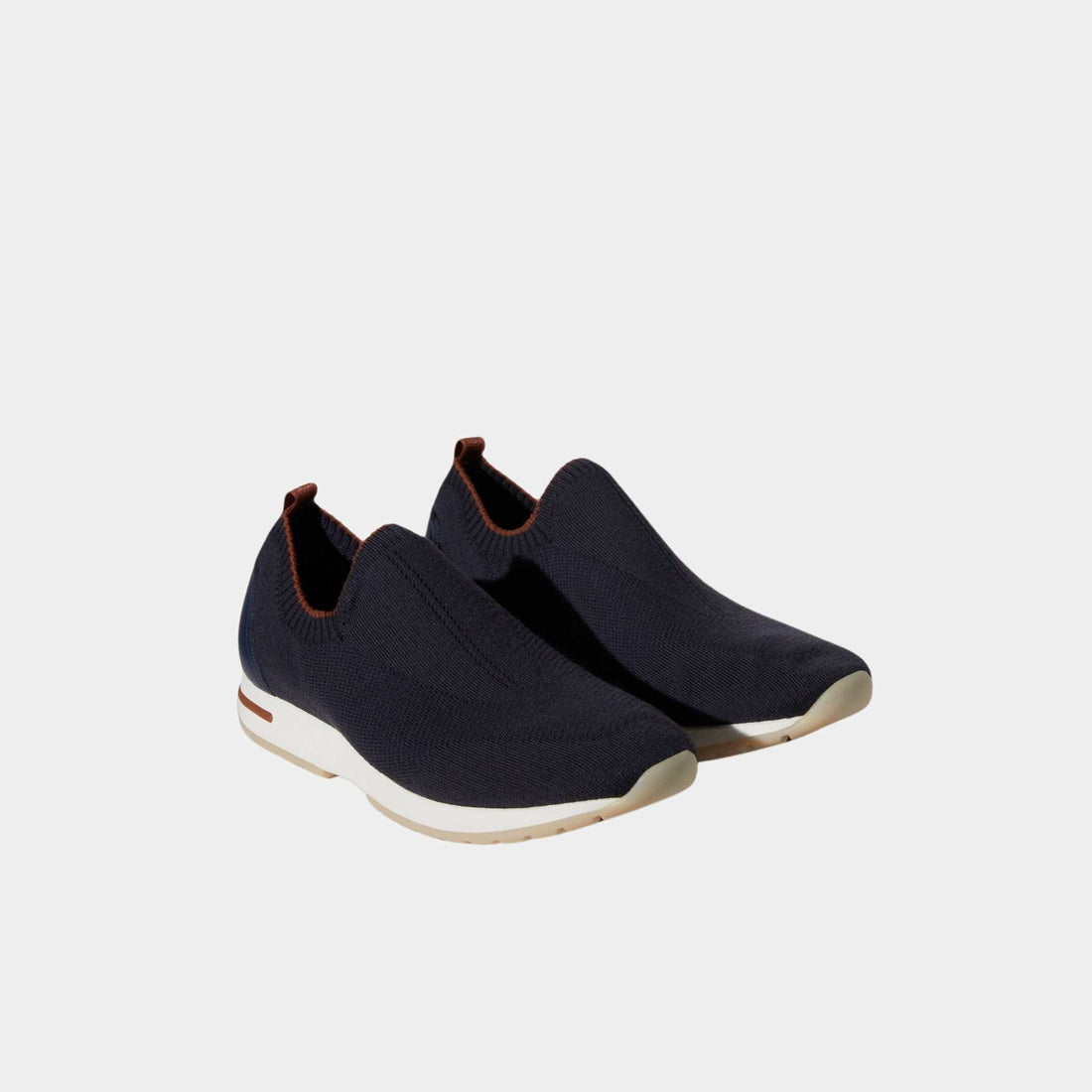 Loro Piana 360 LP Flexy Active سنيكرز من صوف العذراء، أزرق مجري، من الأمام