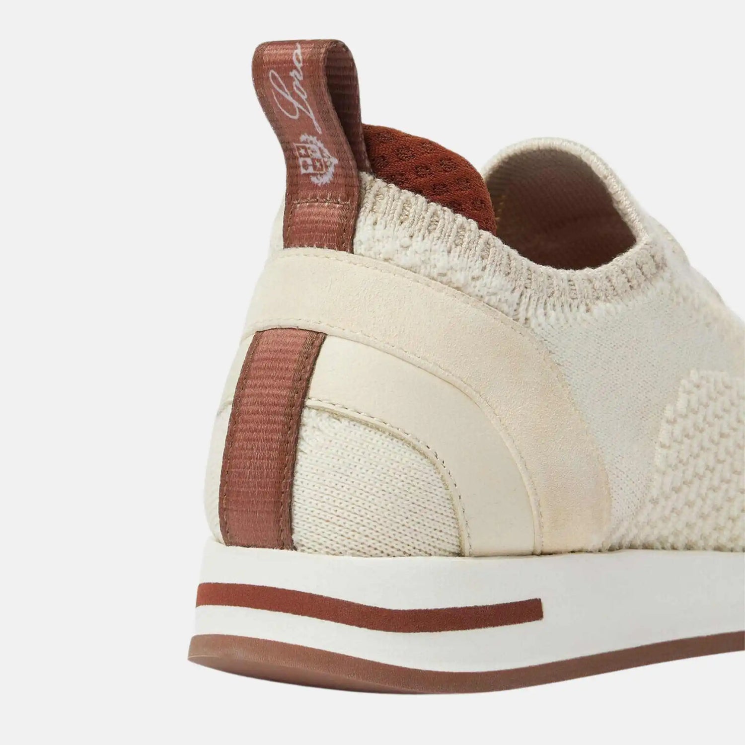 Loro Piana 360 LP Kids Flexy Walk Sneaker Wish Wool, Back, Heel, Butter