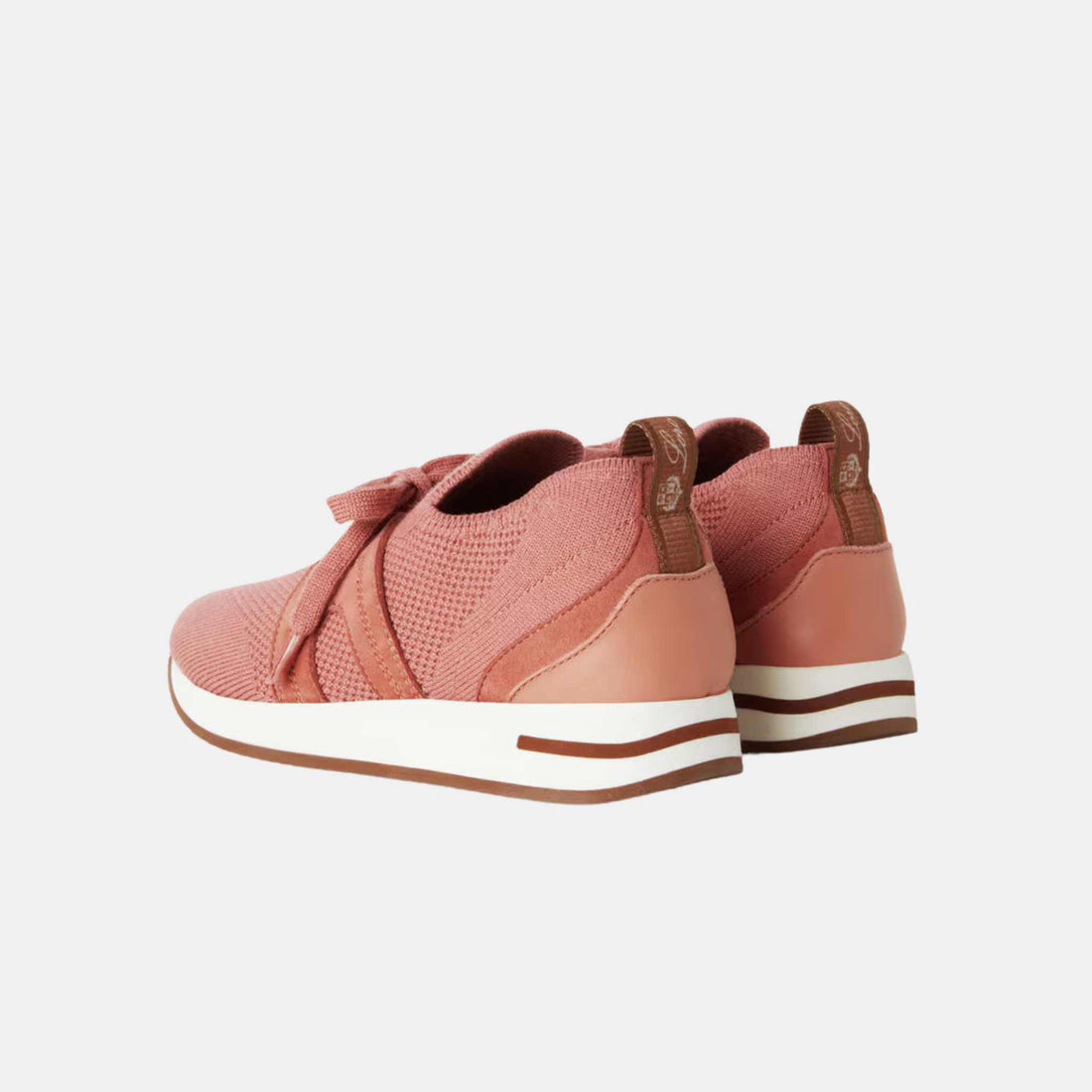 Loro Piana سنيكر 360 LP Kids Flexy Walk من صوف Wish مع أربطة، وردي باهت، من الخلف
