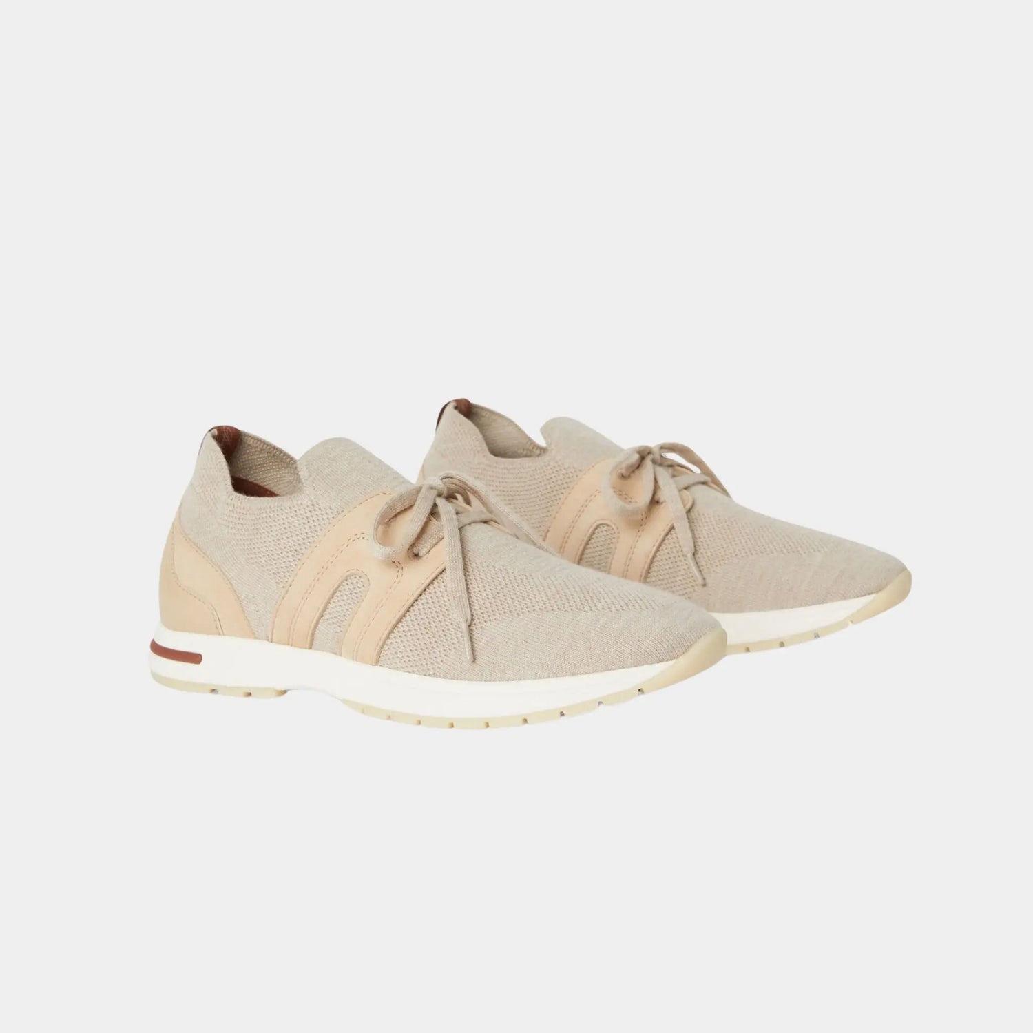 Loro Piana 360 LP Lady Flexy Walk Sneaker in Virgin Wool, Beige Melange, Front