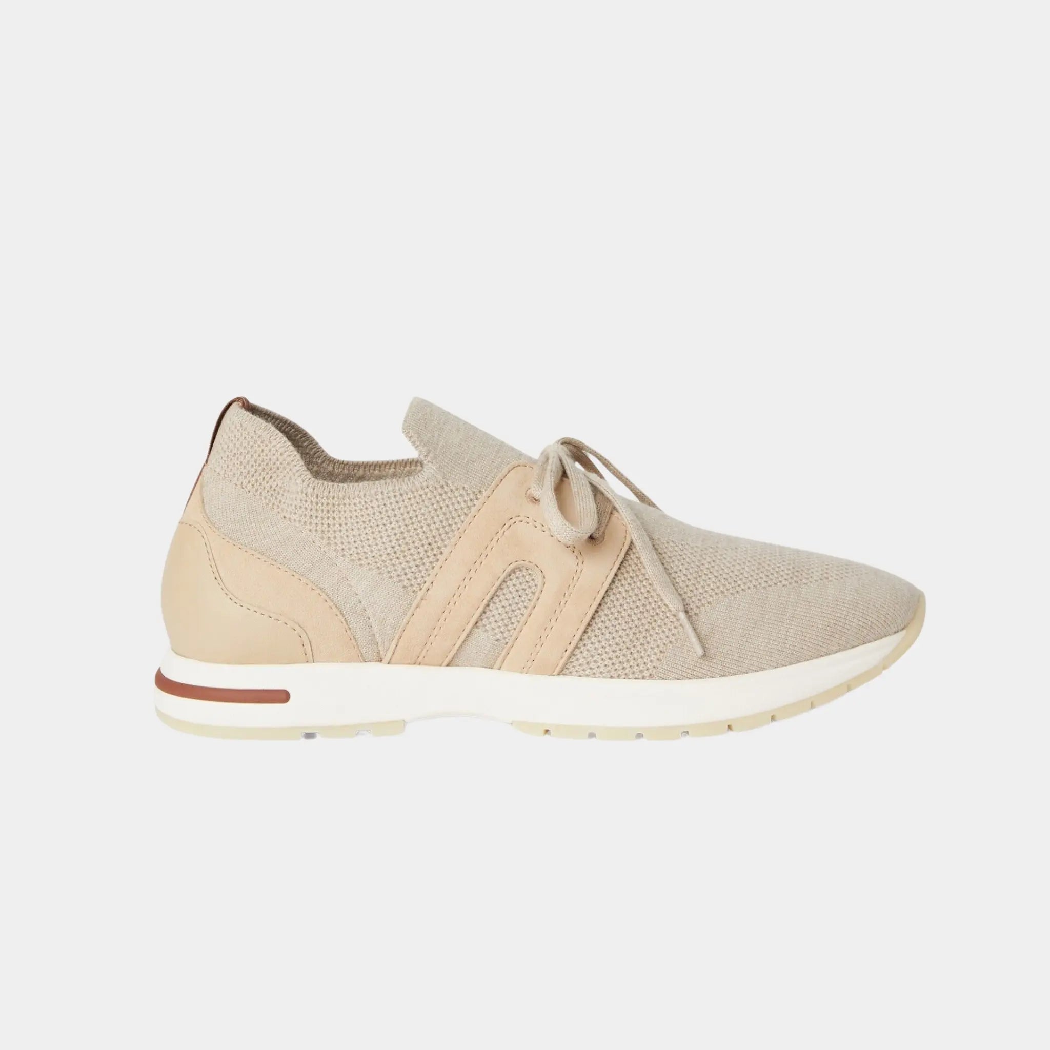 Loro Piana 360 LP Lady Flexy Walk Sneaker in Virgin Wool, Beige Melange, Side