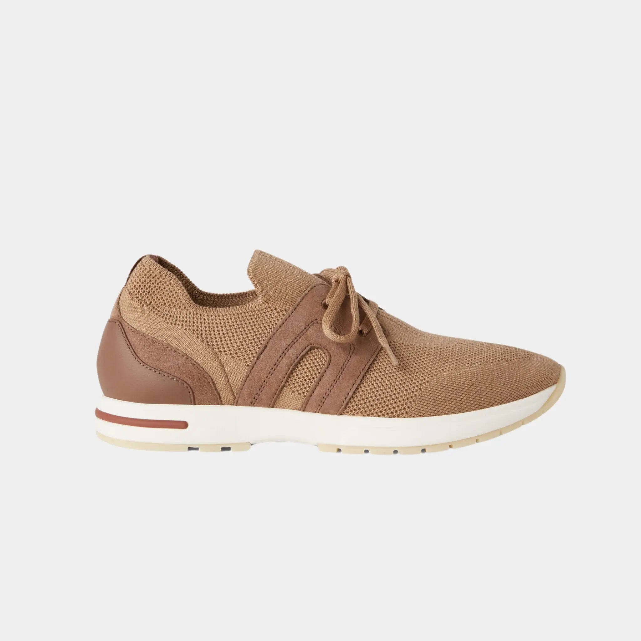Loro Piana 360 LP Lady Flexy Walk Sneaker Virgin Wool, Dusty Camel, Side