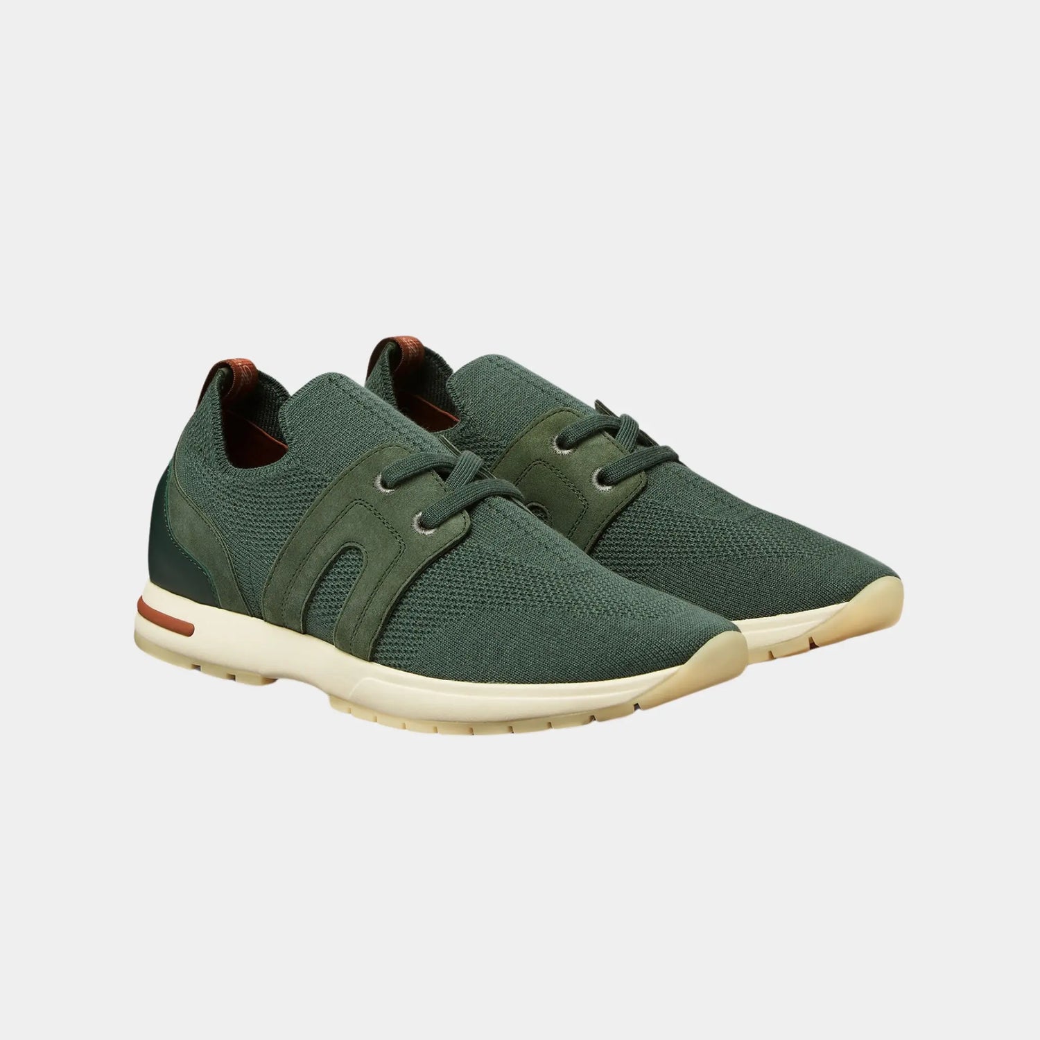 Loro Piana 360 LP Lady Flexy Walk Sneaker in Virgin Wool, Green Lagoon, Front