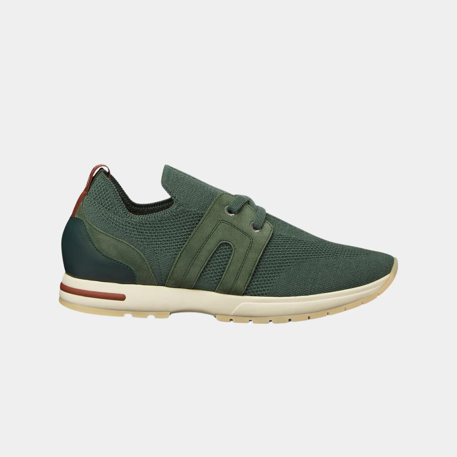 Loro Piana 360 LP Lady Flexy Walk Sneaker in Virgin Wool, Green Lagoon, Side