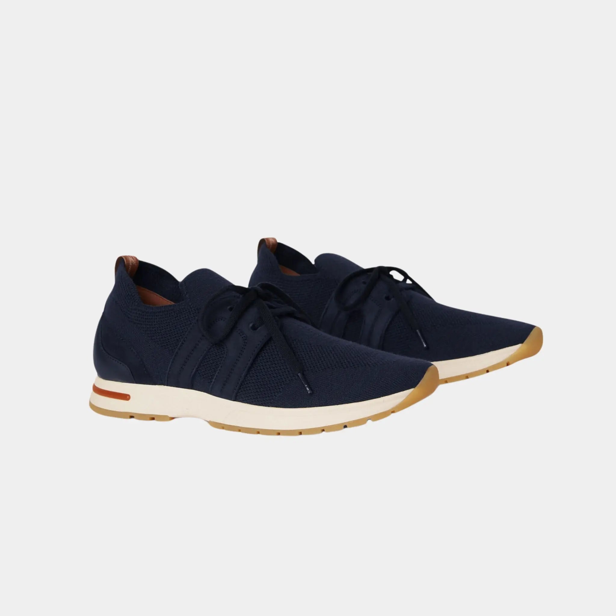 Loro Piana 360 LP Lady Flexy Walk Sneaker in Virgin Wool, Navy Blue, Front