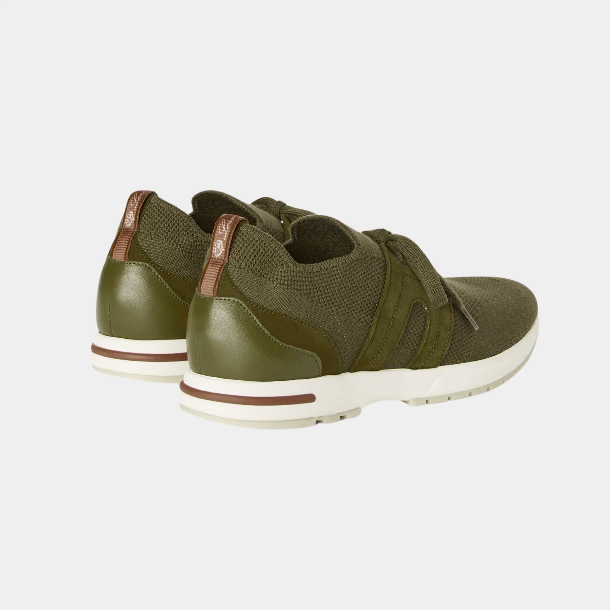 Loro Piana 360 LP Lady Flexy Walk Sneaker in Virgin Wool, Tundra Green, Back