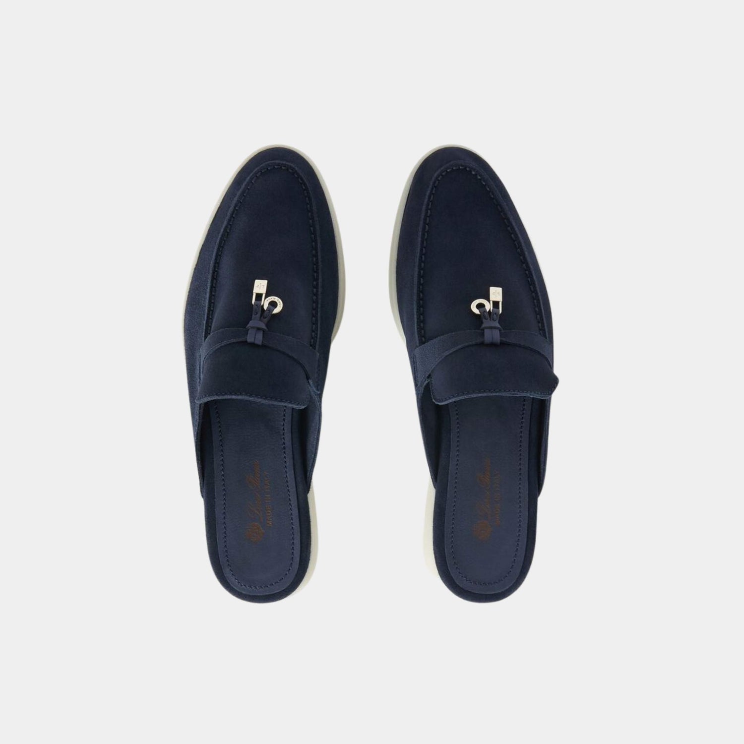 Loro Piana Babouche Charms Walk Loafers, Blue Melanga, Top View