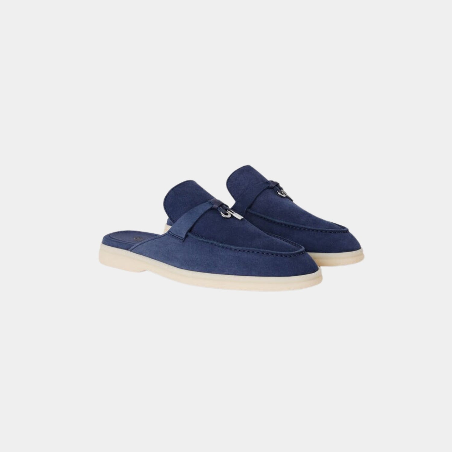Loro Piana Babouche Charms Walk Loafers, Blue Fluorite, Front View