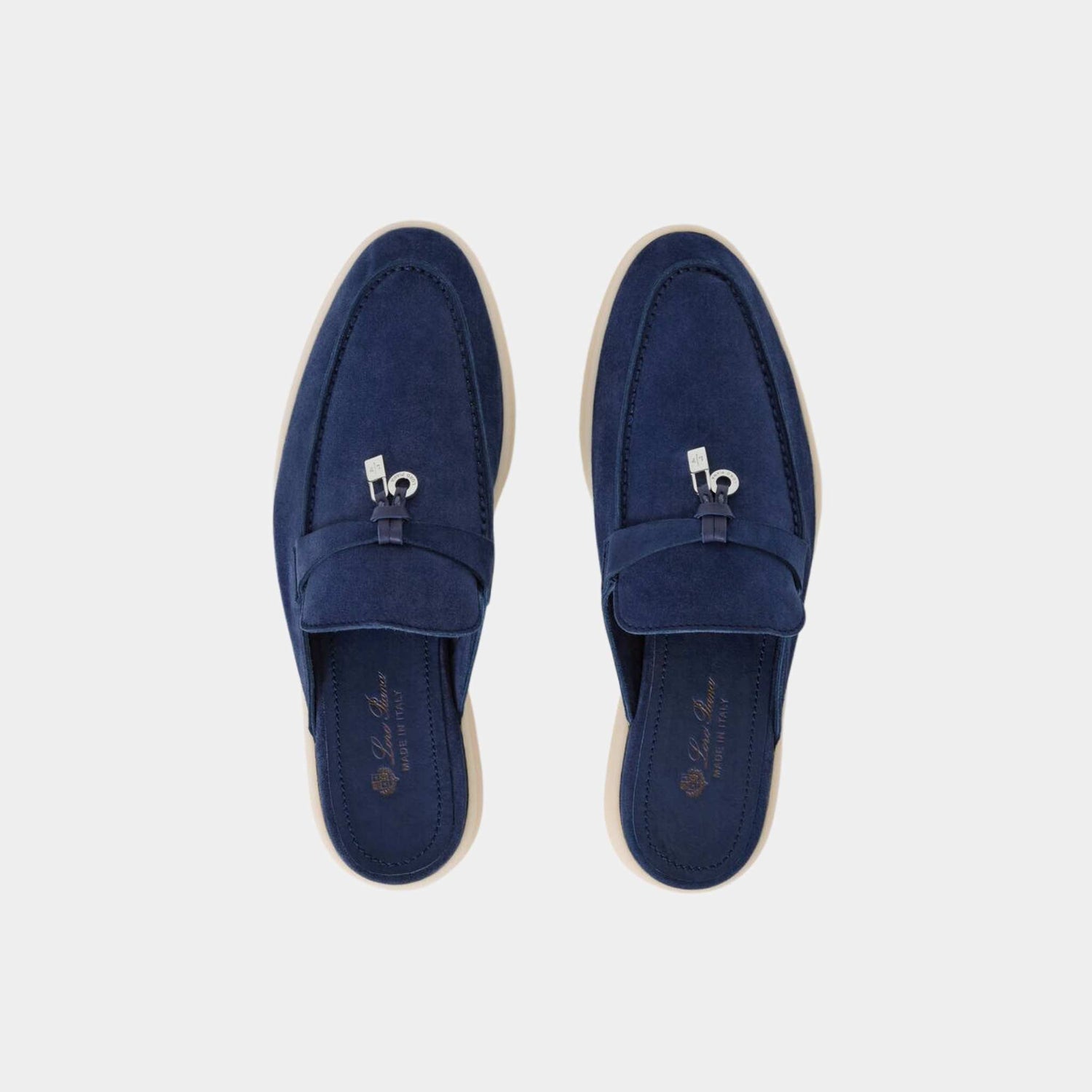 Loro Piana Babouche Charms Walk Loafers, Blue Fluorite, Top View