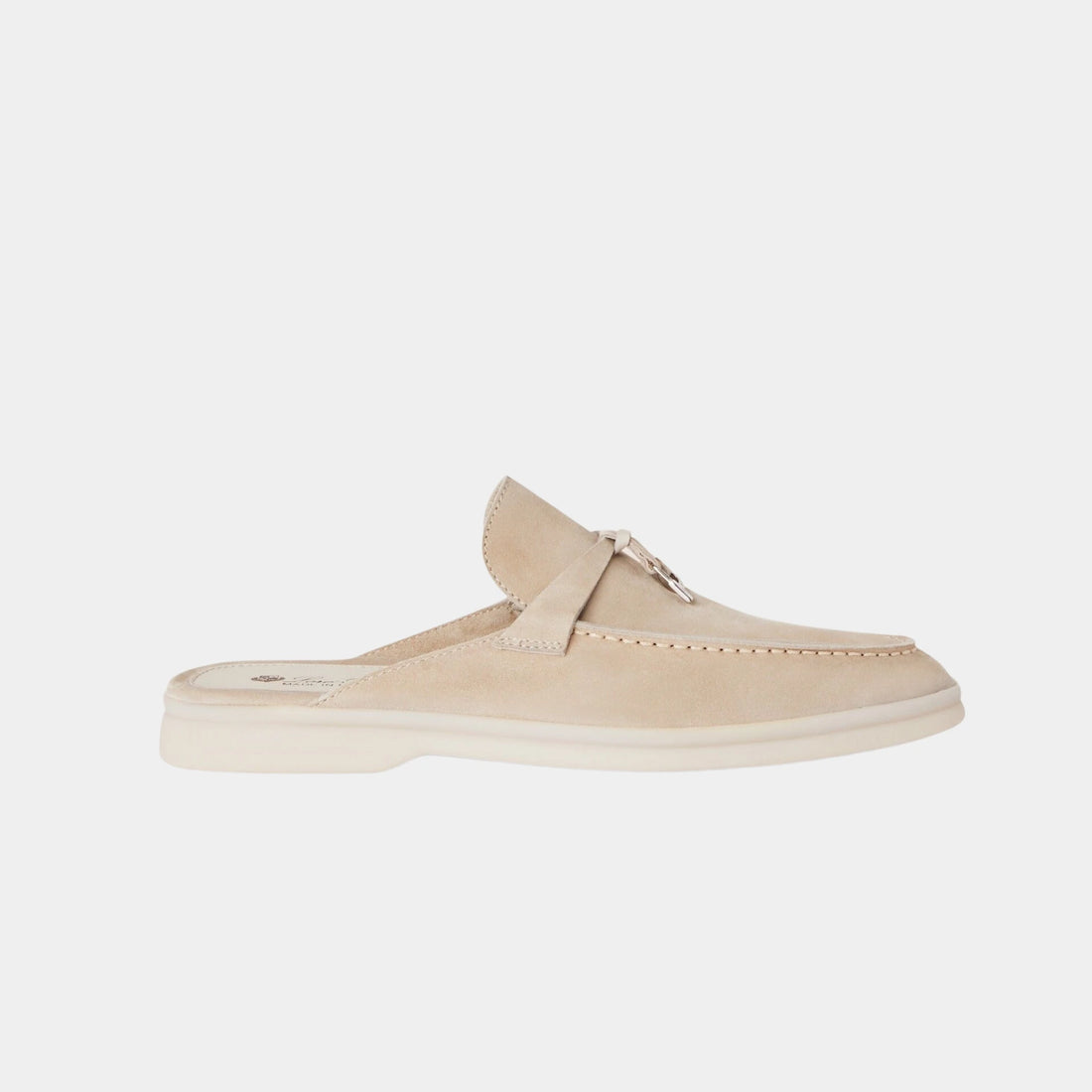 Loro Piana Babouche Charms Walk Loafers Suede, Linen, Side