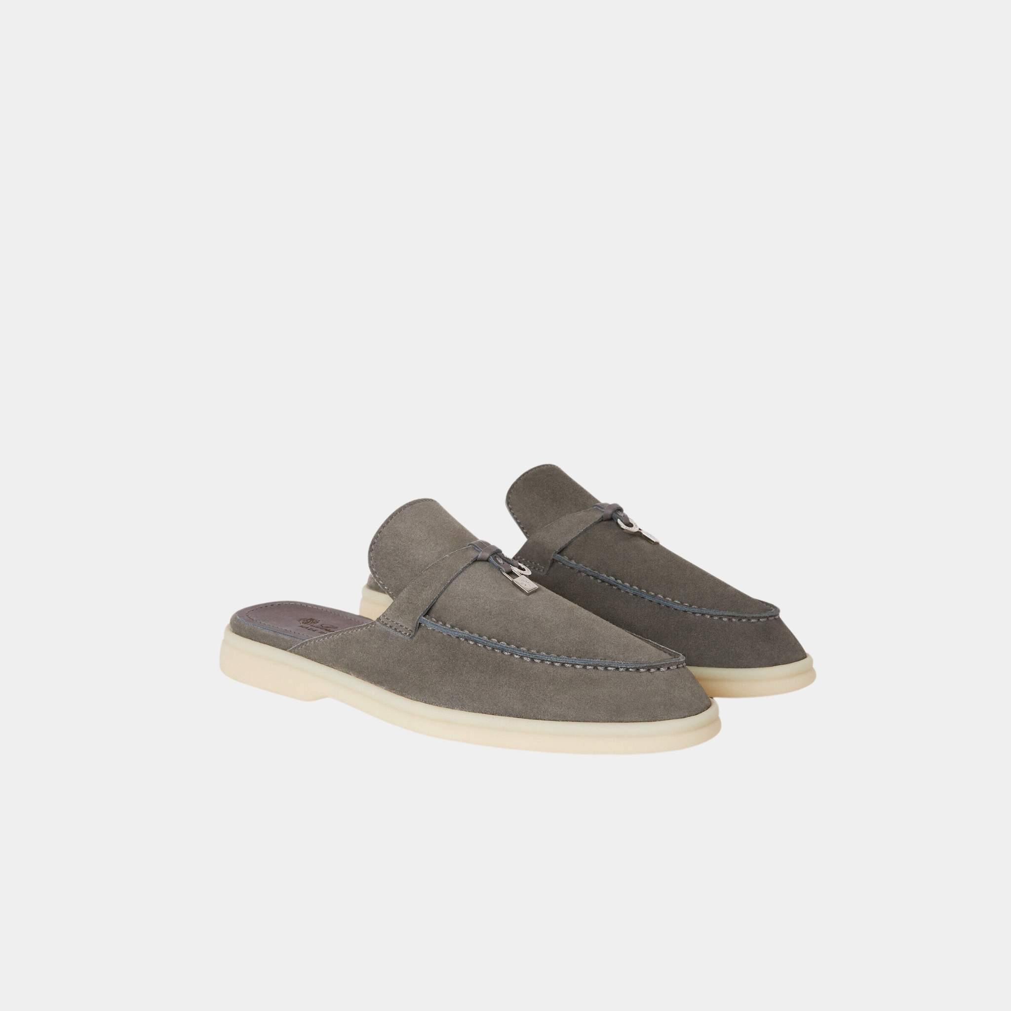 Loro Piana Babouche Charms Walk Loafers Suede, Shade Grown, Front