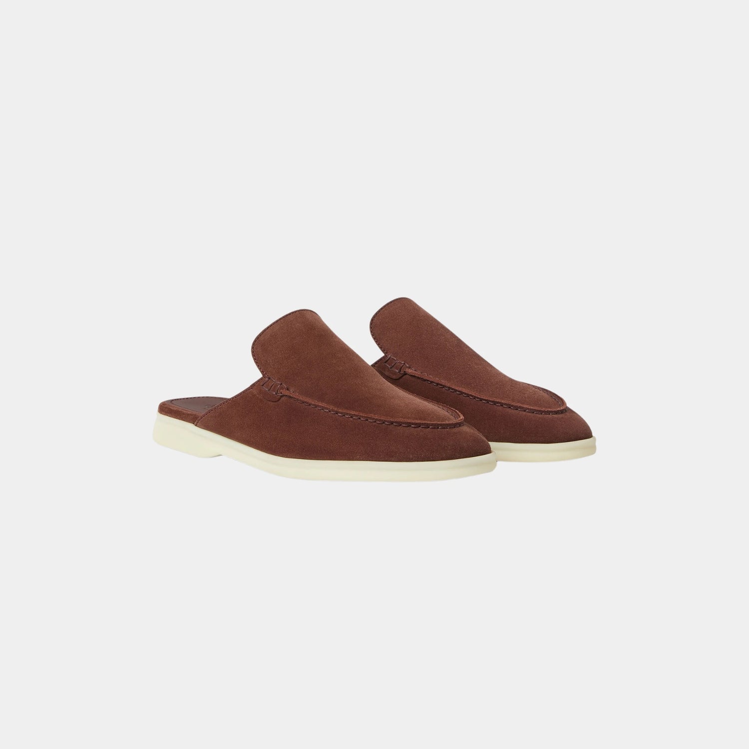 Loro Piana Babouche Walk Loafer In Suede, Deep Mogano, Front